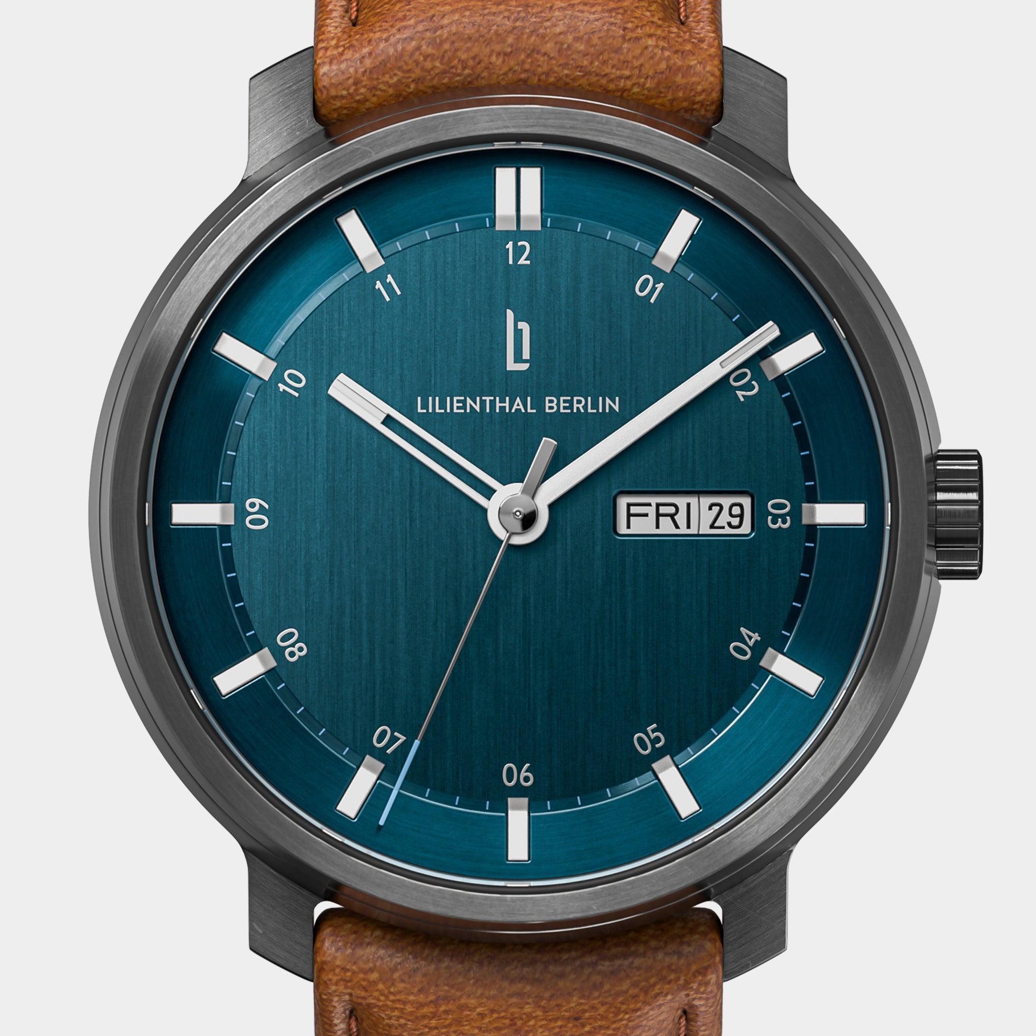 Neolux Day Date – Dark Silver Blue