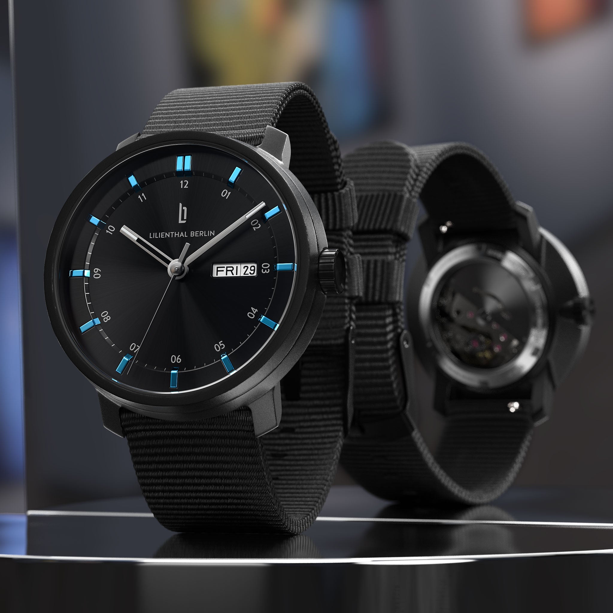 Neolux Day Date – Black Blue