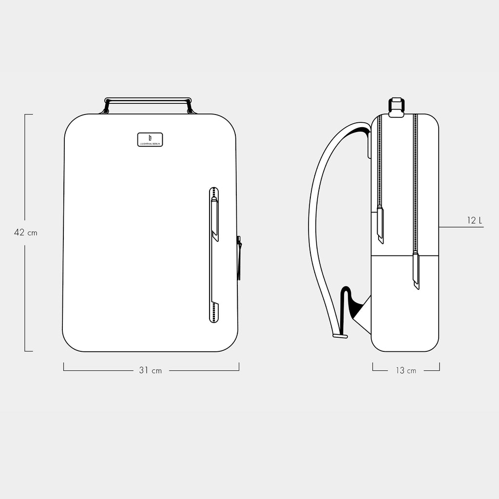 Minimalist Backpack Cactus Leather Navy Blue - Lilienthal Berlin