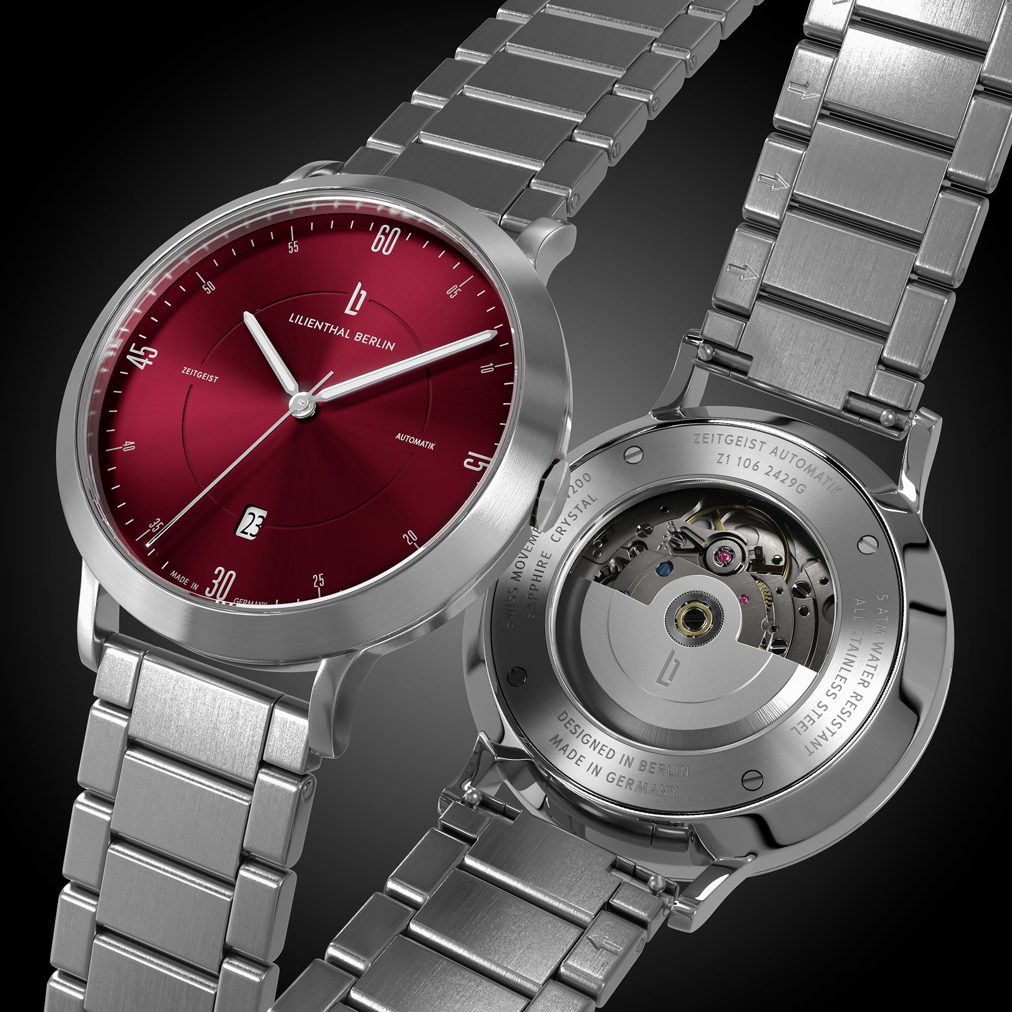 Zeitgeist Automatik Silver Bordeaux - Lilienthal Berlin